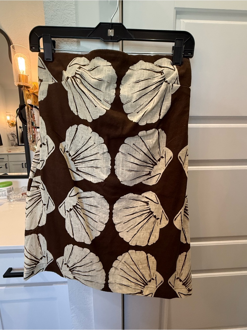Abercrombie & Fitch Brown A-Line Shell-Print Skirt
